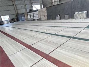 Natural Stone White Wood Marble Tiles For Hotel Project