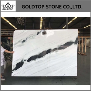 Panda White Marble Stair White Marble Bookmatch Slab Wall 