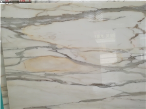 Calacatta Oro White Gold Polished Book Matching Slabs