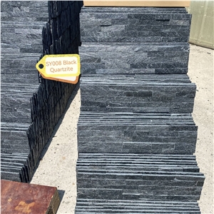 Stacked stone panel, espacato,Black Crystal