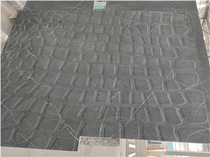 Honed Grave Marquina Black Marble Shower Tray
