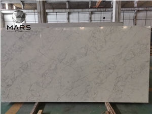 2021 Flower White Veins Quartz Calacatta Artificial Quartz 