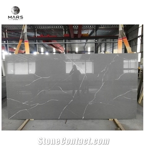 Nice Grey Artificial Quartz Stone Sheets For Flooring Tiles.