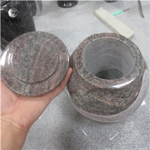 2021 Hot Round Shape Granite Ashes Urns For Funeral Usage