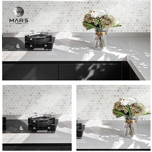 2021 Popular Carrara White Marble Circle Penny Round Mosaic