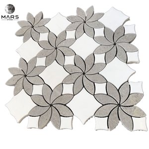 2021 Popular Flower Shape Marble Mosaic Stone Flooring Tiles