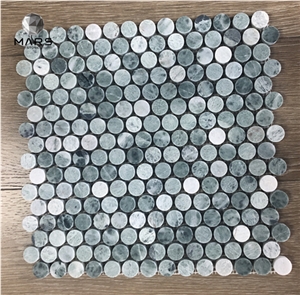 2021 Popular Penny Round Green Stone Mosaic Circle Marble