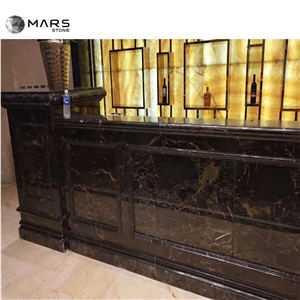 Black Marble Slabs Prices Gold Flower Veins Polished Marble