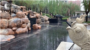 Black Stone Granite Floor for garden For Water Fall