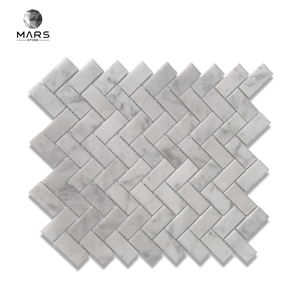 Carrara White Marble Mosaic Tile Bathroom Modern Design