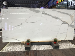 Cheap Italian Calacatta White Marble Stone Tiles For Wall 