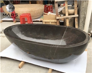 Cheapest Grey Marble Glaze Surface Oval Shape Bathtub