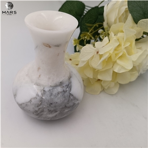 China Classic Style Customized Logo Marble Stone Flower Vase