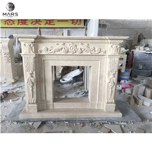 European Style Hand Carved Indoor Marble Fireplace Sell Hot