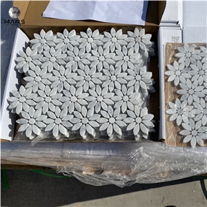 Hot Factory Price White Flower Shape Marble Mosaic Tiles
