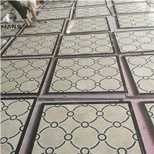 Hot Ultraman Beige Grey Marble Waterjet Medallions 