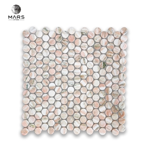 Modern Style Circular Marble Tile Mosaic ForBackgroundDesign