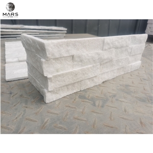 Natural Pure White Ledge Stone Veneer Stone Tiles Wall Stone