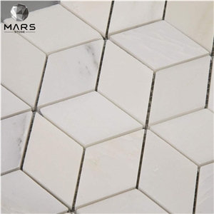 Orient White Marble Rhombus Diamond Hexagon Mosaic Tile