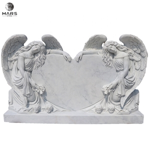Popular Blue Pearl Wings Around Heart Headstone Monument