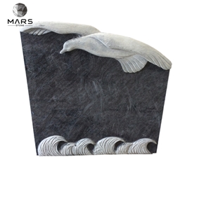 Popular New Design Bahama Blue Granite Headstone With Bird