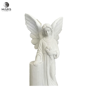 White Angel Marble Status Stone Tombstone Designs For Sale
