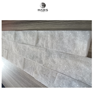 White Cultured Stone Shine Surface Veneer Stone Stacked Wall
