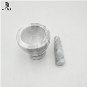 White Stone Marble Mortar And Pestle Set Hand Grinder 