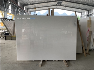 Crystal White Second Quality Marble Polished Slabs Grade B