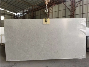 agglomerated grey marbling quartz stone counter top  