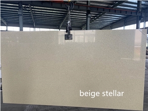 Beige Steller Quartz Stone Big Full Slab For Sales
