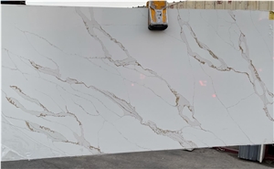 Calacatta white background quartz slab for sales