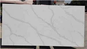 Carrara White Quartz Stone Calacatta white quartz top  Slab