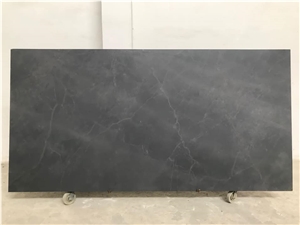 Engineered quartz stone slab nice black color