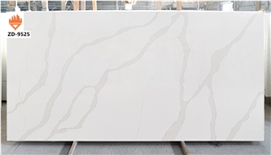 New white quartz stone slab in factory Malaysia ZD-9525