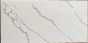 Opaly White Calacatta Artificial Quartz Stone Slab