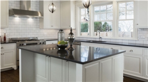 polished artificia black granite countertops Kitchen tops