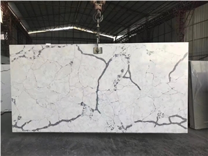 Quartz White Marble Calacatta Newest Design For Commercial