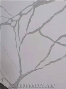 Super White Calacatta Grey Veins Engineered Quartz Stone