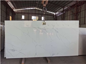 Super White Calacatta Quartz Stone Slab For Commercial  