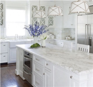 White Granite look engineered quartz Kitchen Island Tops