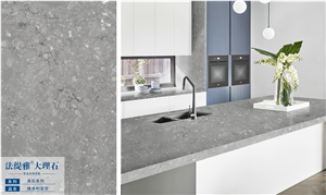 Popular Grey Engineered Marble Slab Vanity Top Wall Tile