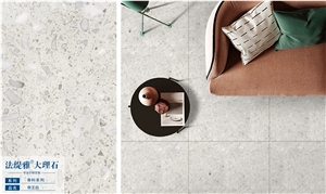 White Natural Stone Engineer Marble Flooring Tile