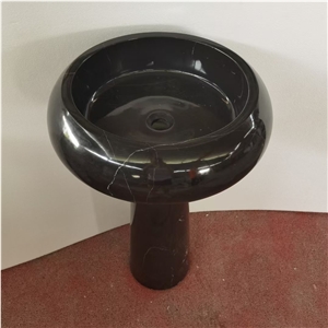 China Nero Marquina black marble sink basin honed polished