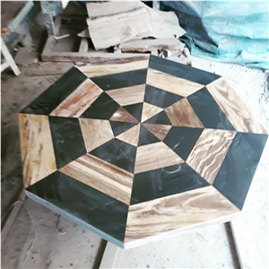 Round asembly Petrified wood Table