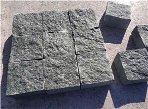 Black Granite (Gabbro) Sawn-Split Cube Stone, Cobblestone
