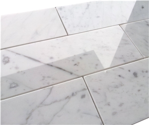 12"X24" Carrara White Marble Tiles 10Mm Thick