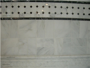 Bianco Carrara Marble Brick Tiles For Kitchen 