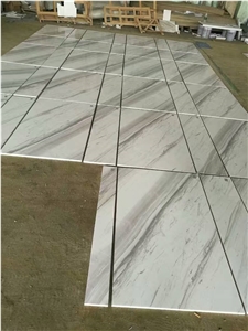 Bookmatch Volakas white marble tiles 24x36 for living room 