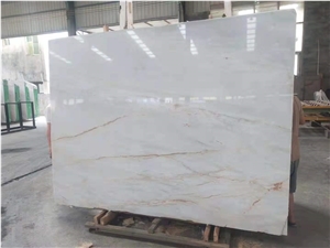 Chinese White Marble Red Line White Jade Marble  